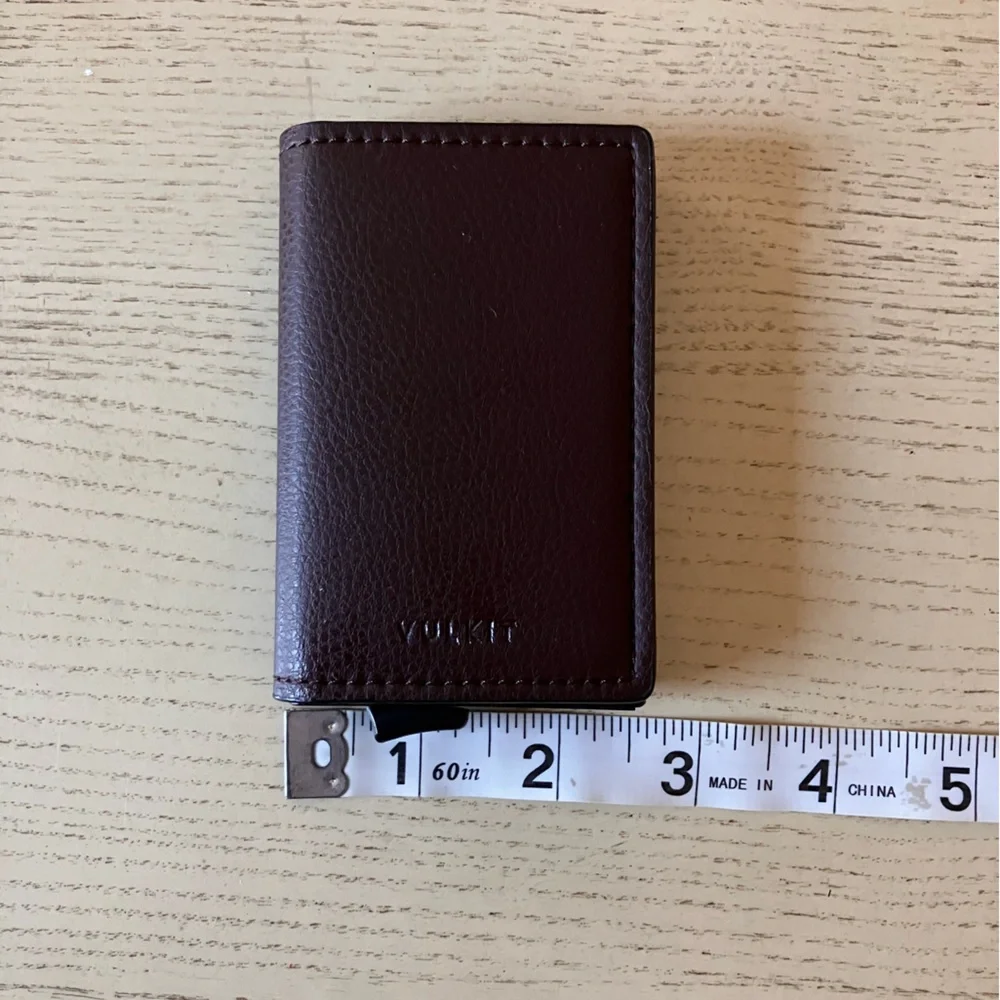 Vulkit Brown Leather Card Holder - Men’s Accessories
